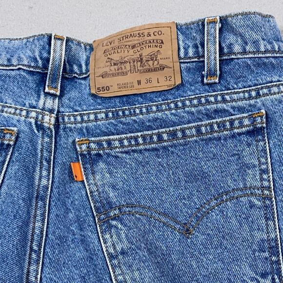 VTG Levi's 550 Jeans‎ Men 36x32 Relaxed Fit Tapered Redwing Orange Tab 90s - Picture 8 of 12